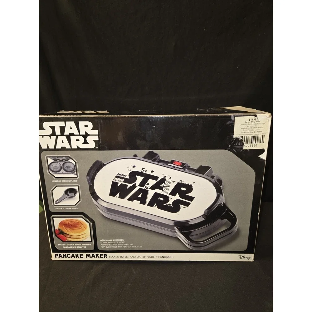 Disney Star Wars R2-D2 & Darth Vader Electronic Kitchen Pancake Waffle Maker NEW